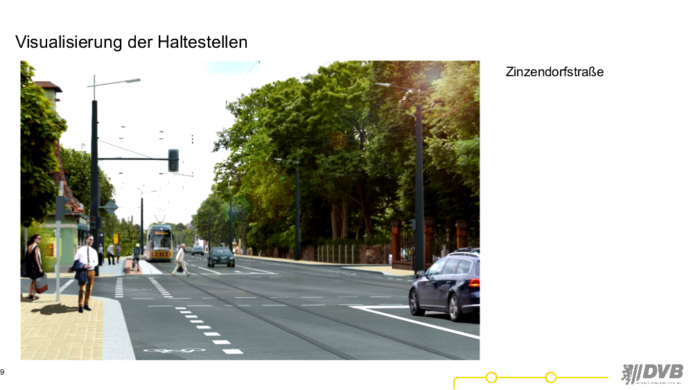 Visualisierung der neuen Haltestelle ©Dresdner Verkehrbetriebe AG