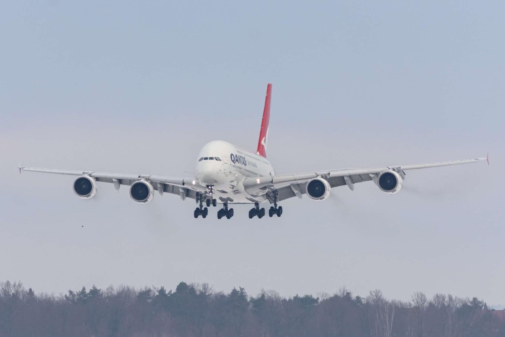 A380 Qantas im Landeanflug   Foto: Leserfoto D.S.