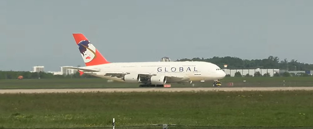 Start in Berlin des A380 von GLOBAL Screeshot © fluggesellschaft.de   Mit freundlicher Genehmigung!