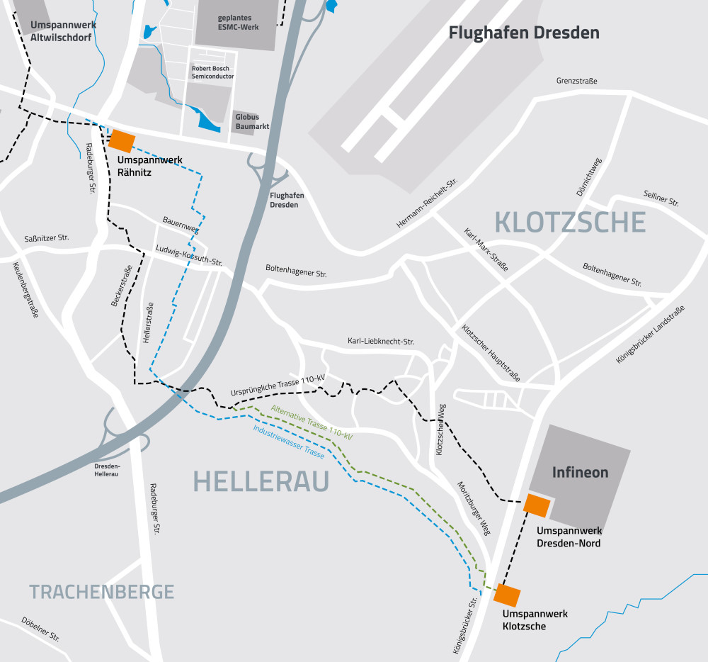  Kart eStromnetz 110kVHellerau   Grafik: SachsenEnergie
