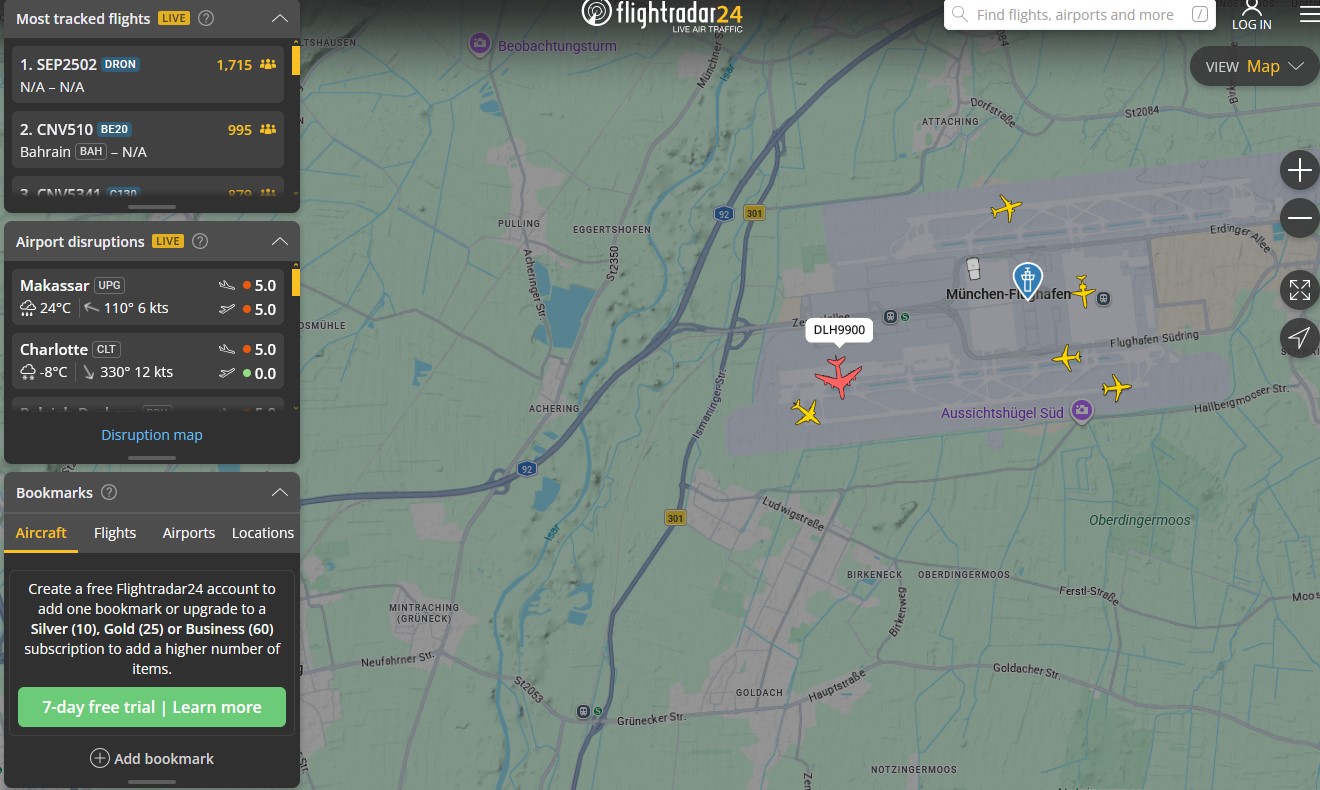 Screenshot  flightradar24.com