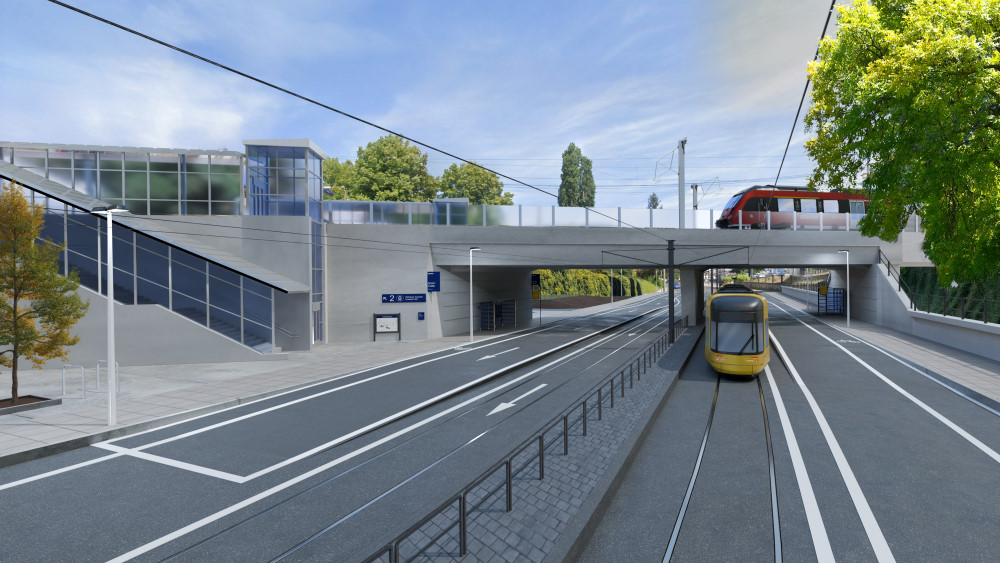 Visualisierung Ansicht Nordseite Haltepunkt Cotta © DB InfraGO AG