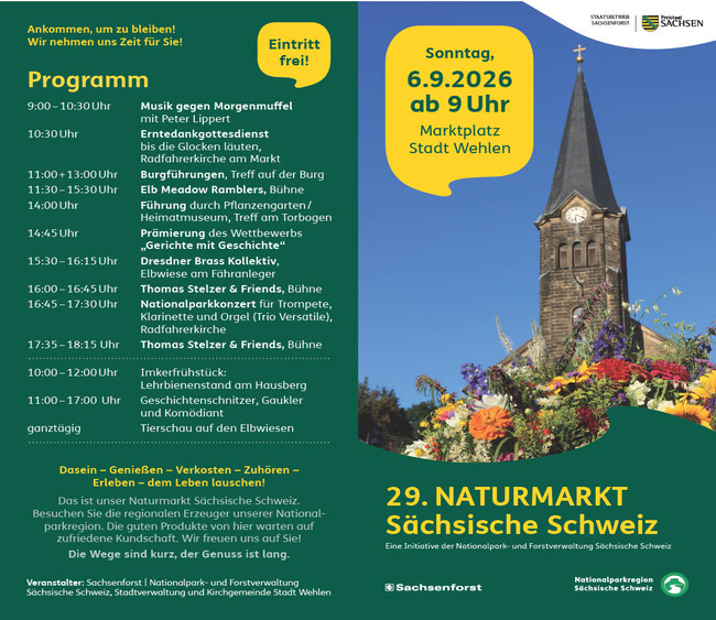 Programmflyer zum 29. Naturmarkt. Foto: STAATSBETRIEB SACHSENFORST
