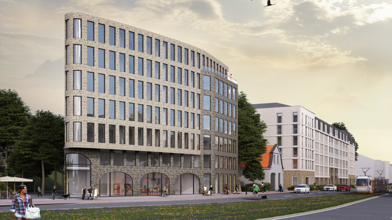 Bauboom an der Großenhainer Straße mit neuem Hotel und weiteren Büroflächen   Foto: pbp Architekten 
