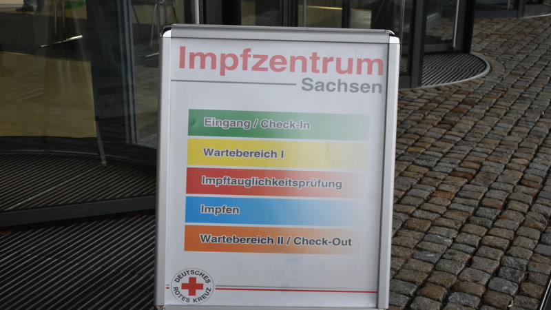 Probelauf im Impfzentrum Dresden für den Start am Montag  Foto: MeiDresden.de