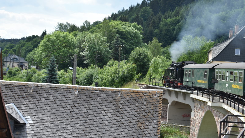 Weißeritztalbahn auf der Fahrt von Freital-Hainsberg nach Kurort Kippsdorf  Foto: © MeiDresden.de/Mike Schiller