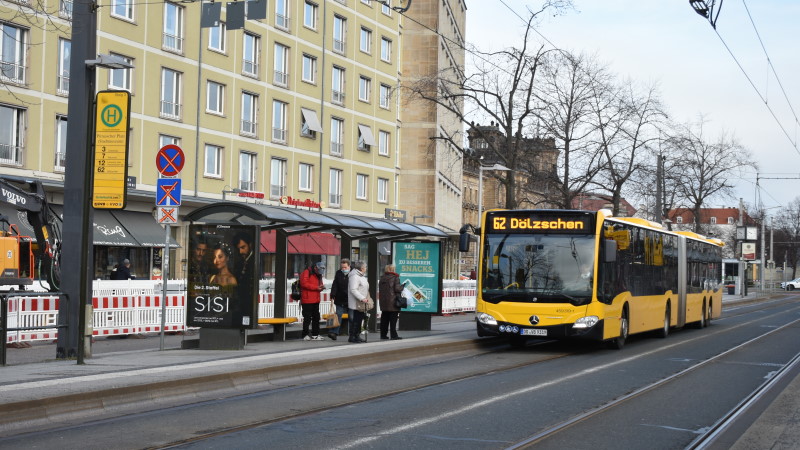 Hier am Pirnaischen Platz sollen die Unterstände als erstes ausgetauscht werden  © MeiDresden.de