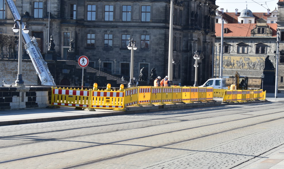 Altstadt: Letzte Arbeiten an der Augustusbrücke ©MeiDresden.de