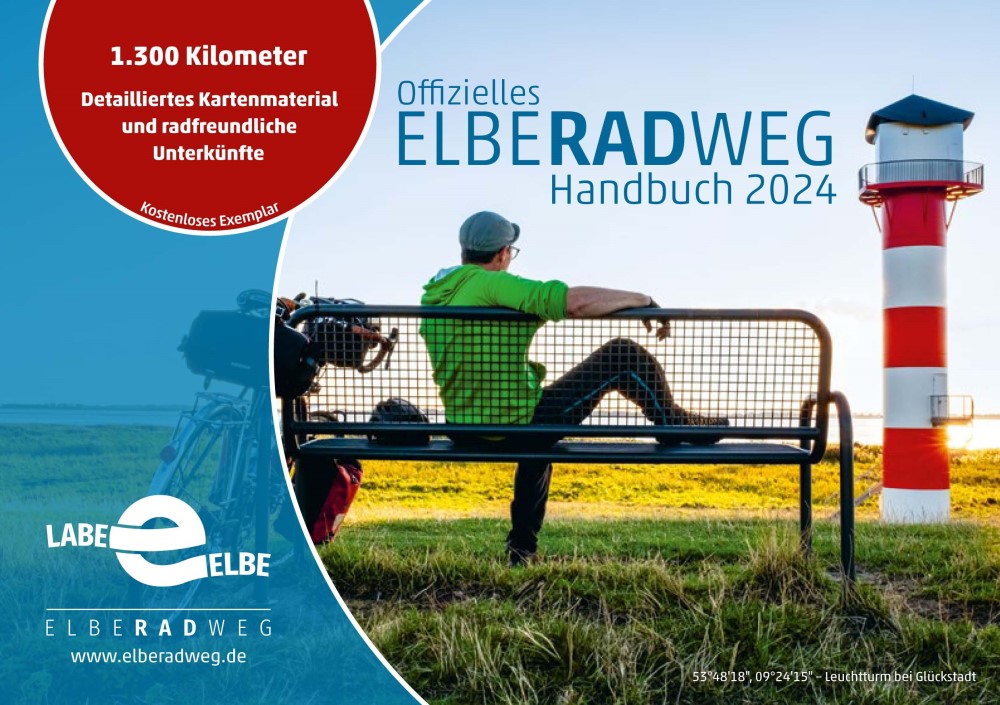 Titelbild der neuen Ausgabe „Elberadweg-Handbuch 2024“