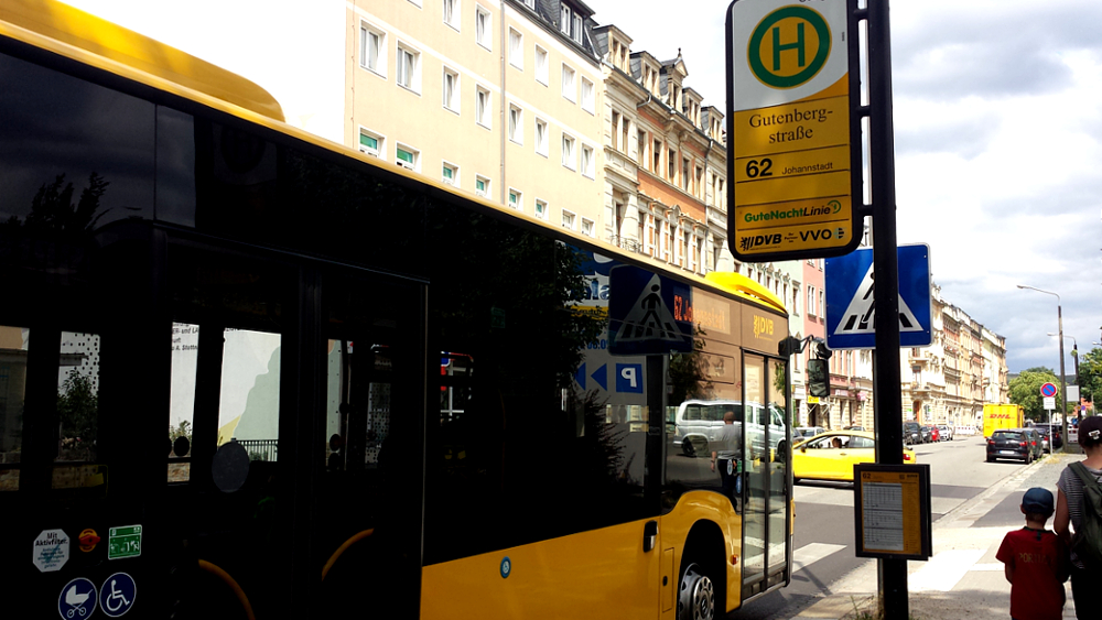 An der Gutenbergstraße halten ab 5. August keine Busse der Linie 62 mehr © ©MeiDresden.de