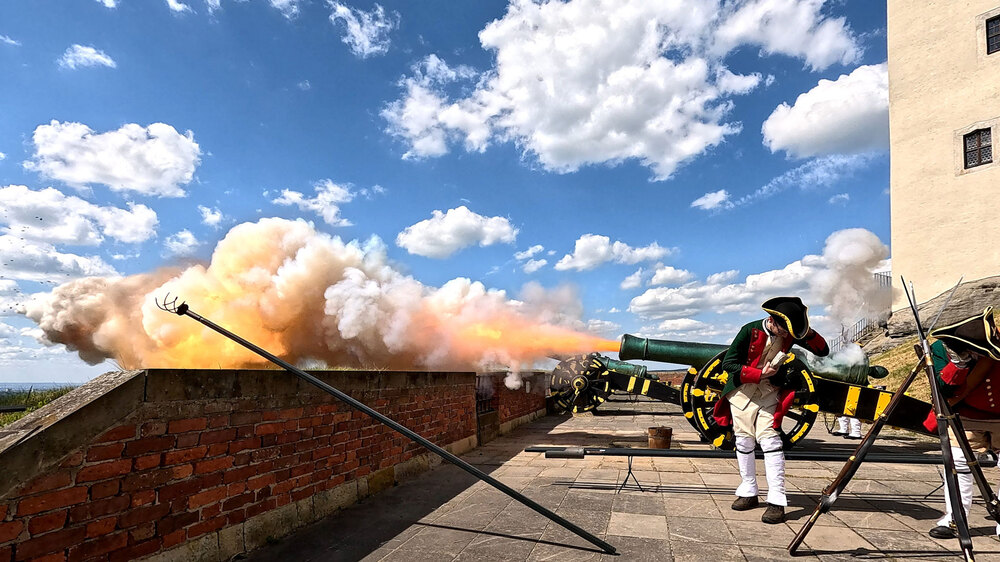 Salutschuss der Festungskanone "Starke Auguste" © Festung Königstein gGmbH